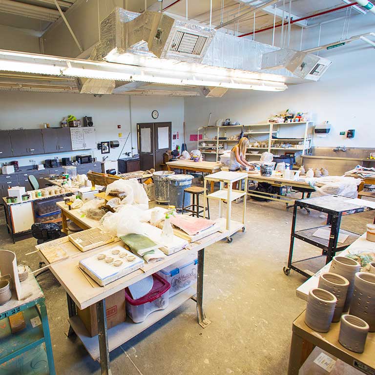 Interior of the ceramics studio.